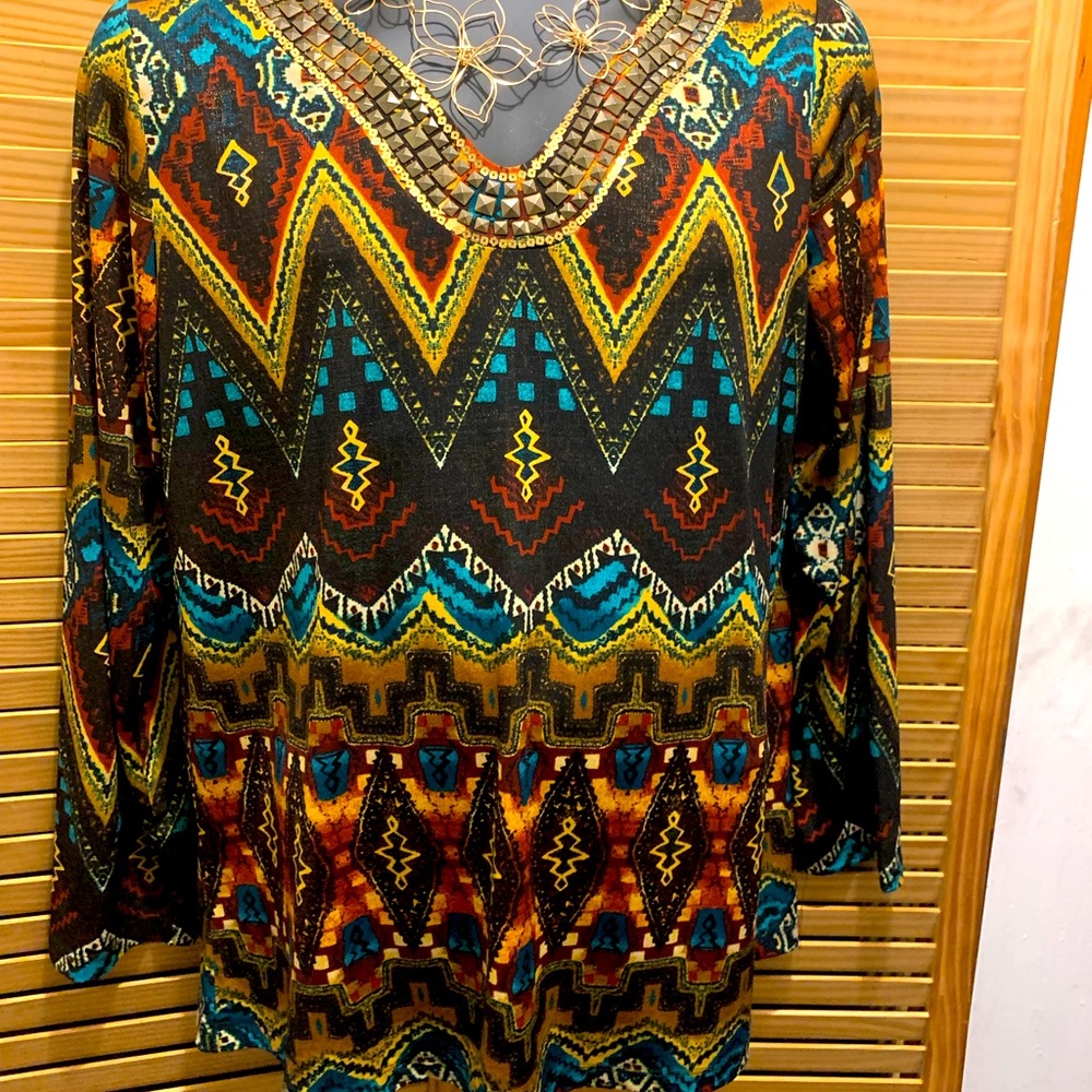 Multi -Colored Mosaic Top